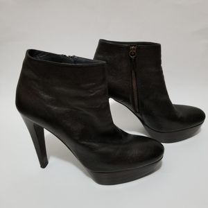 Stuart Weitzman Black Leather Platform Ankle Boots